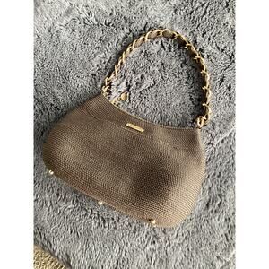 Eric Javits Women's Braided Chain Handle Handbag Shoulder Bag Bohemian Brown